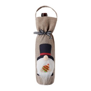 Christmas Decoration Supplies Tote Bottle Cover Bottle Bag(Top Hat) - 1 of 4