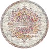 Nuloom Tabitha Vintage Medallion Area Rug, Round 4', Pink - 2 of 4