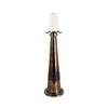 Modern Glass and Aluminum Pillar and Taper Holder with Sculptural Metallic Form - 2 of 4