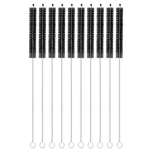 Unique Bargains Long Handle Wire Bristles Bottle Straw Cleaning Brushes 10 Pcs - 1 of 4
