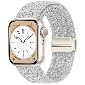HTUTWOO Hollow Breathable Apple Watch Band, Woven Nylon Magnetic Strap 38/40/41/42/44/45/46/49mm for iWatch Series 10 9 8 7 6 5 4 3 2 1 SE Ultra - 1 of 4