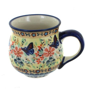 Blue Rose Polish Pottery Blue Butterfly Bubble Mug