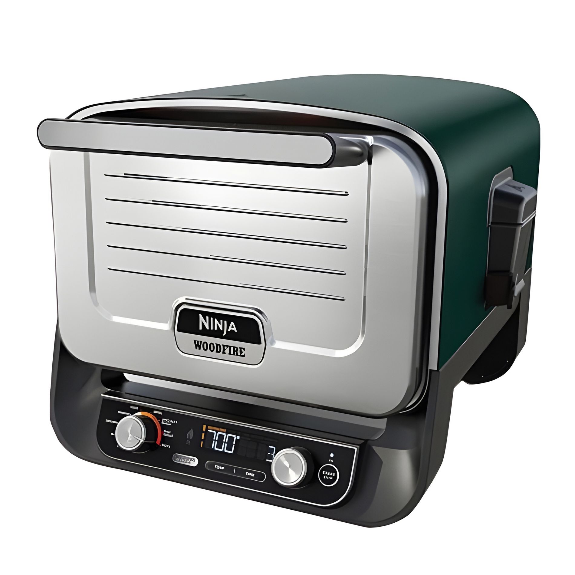Ninja Woodfire 8-in-1 Outdoor Smoker Pizza Oven with 5 Pizza Settings, 700 Degree Electric Roaster, Ability to, Broil, Bake, and Dehydrate Food, Green