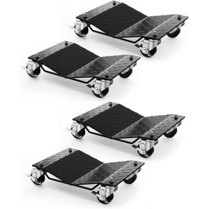 Acekool Set of 4 Car Wheel Dollies, 6000 lbs Capacity, 3" Swivel Casters, Locking Wheels, Anti-Skid Platform, Tire Dolly for Garage & Auto Repair - 1 of 4