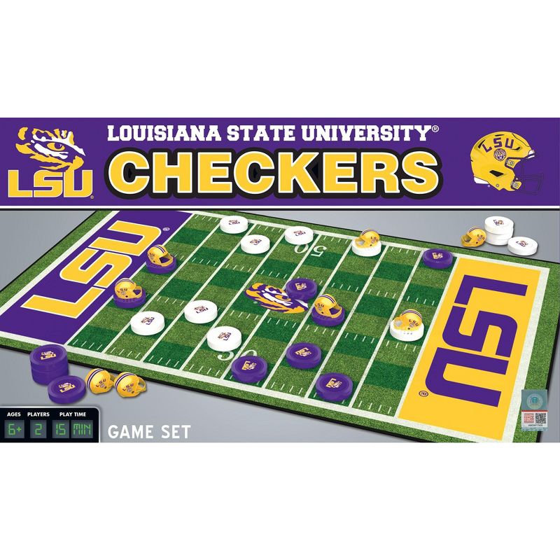 MasterPieces Officially licensed NCAA LSU Tigers Checkers Board Game for Families and Kids ages 6 and Up, 1 of 7