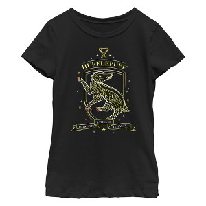 Girl's Harry Potter Hufflepuff Lined Mascot T-Shirt - 1 of 4