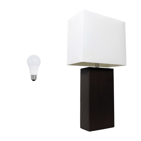 Lalia Home Lexington 21" Leather Base Table Lamps with Fabric Shade - image 1 of 4