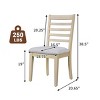 Solid Wood Farmhouse Dining Chairs Set of 4,Upholstered Ladder Back Armless Chairs for Kitchen & Dining Room–The Pop Home - 4 of 4