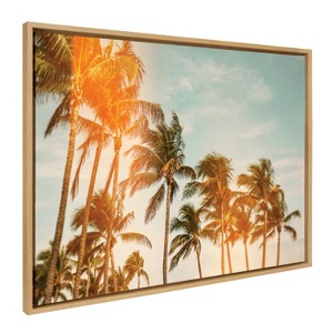 Kate & Laurel All Things Decor 28"x38" Sylvie Miami Breeze Wall Art: Coastal Theme, Relaxing Palms - 1 of 4