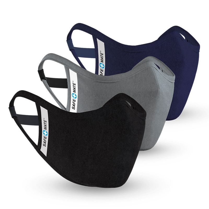 Safe+Mate Washable & Reusable Cloth Masks Including Filter Adult Multi Pack, 1 of 12