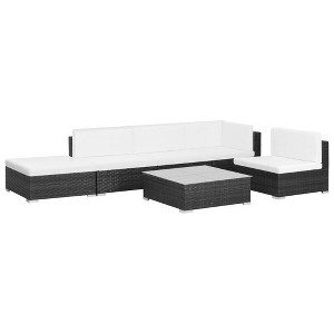 vidaXL Patio Sofa Set Set of 6 Black, Cream White - 1 of 4