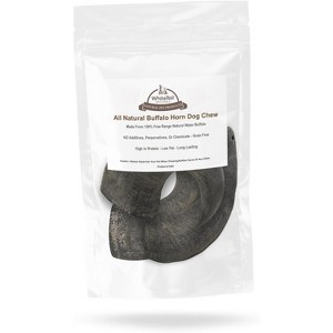 WhiteTail Naturals Water Buffalo Horns – 3-Pack Medium Odorless Chew Bones for Aggressive Chewers & Puppies - 1 of 4