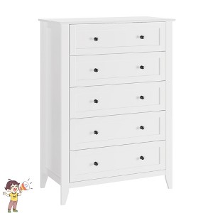 Jojoka 5 Drawer Chest of Drawers, Wood Storage Organizer for Bedroom, Entryway, Living Room, Modern Dresser - 1 of 4