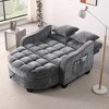 42.68'' Corduroy 2-Seater Sofa Chaise Longue with Irregular Armrests, Plush Cushions, Footrest Storage, and Two Throw Pillows - 2 of 4