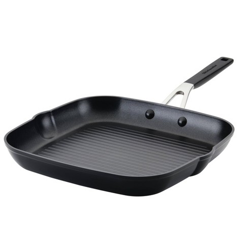 10.25 Stainless Steel 3-Ply Base Nonstick Round Grill Pan