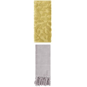 REGALWOVEN 2 Packs Soft Absorbent Cotton Hand Towels with Tassels 14" x 30" - 1 of 4