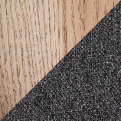 Charcoal and Natural Fabric Tray Nesting Ottoman Set