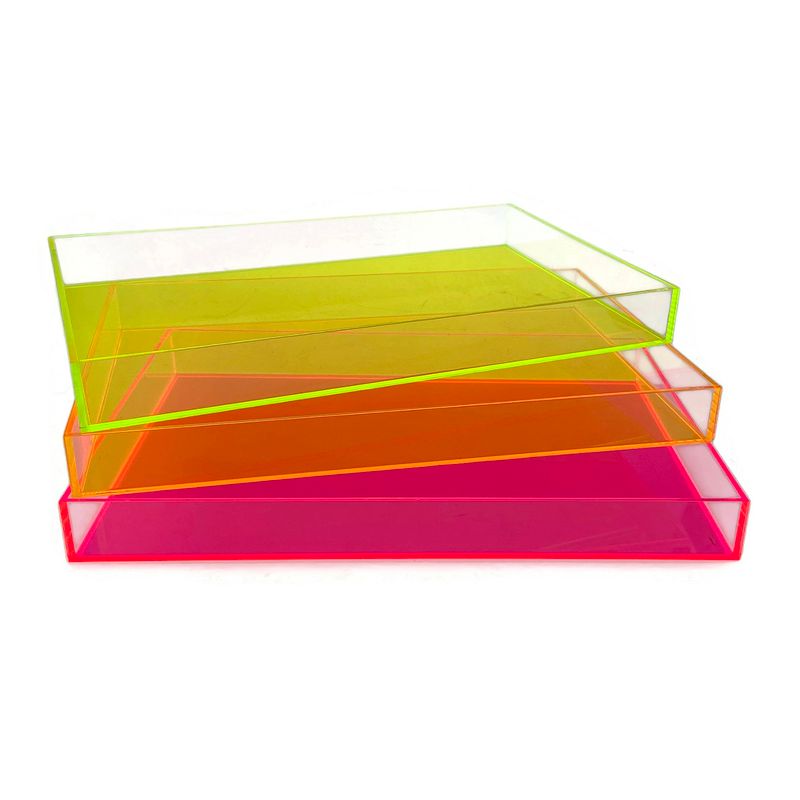 OnDisplay Electric Neon Luxe Clear Acrylic Stackable Cosmetic/Jewelry Tray, 5 of 8