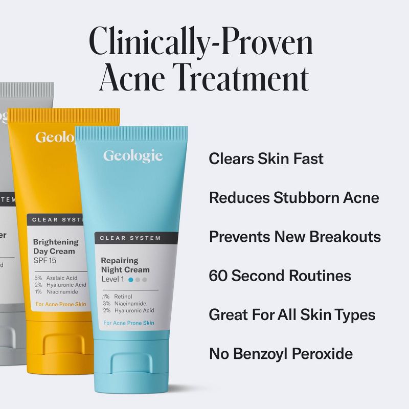 Geologie Clear System Month 1 / Level 1 Acne Treatment &#38; Skincare Set - 3pc, 4 of 12