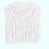 Sleeveless Cropped Button Down Cardigan Sweater Vest for Women Trendy Crochet Cable Knit Tops with Pockets - 2 of 2