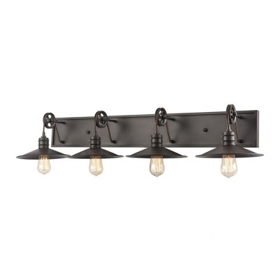 Elk Home Spindle Wheel 4 - Light Vanity in  Oil Rubbed Bronze