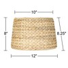 Springcrest Woven Seagrass Small Drum Lamp Shade 10" Top x 12" Bottom x 8.25" Slant x 8" High (Spider) Replacement with Harp and Finial - 4 of 4