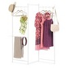 IRIS 3 Panel Free Standing Metal Garment Rack White: Freestanding Closet Wardrobe with Shelving, 57.87" Height - 3 of 3