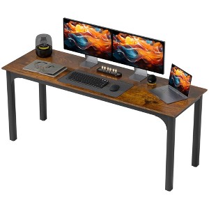 Aghana Digitals 56" Black Computer Desk with Charging Station, RGB LED Lights, Ergonomic Monitor - 1 of 4