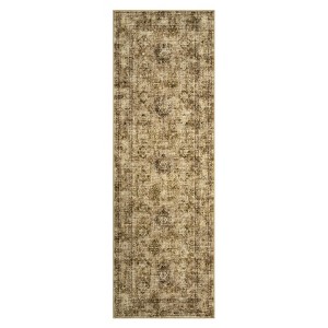 COZONY Vintage Oriental Printed Distressed Design Washable Thin Low Pile Mat for Living Room Indoor Retro Non Slip Soft Carpet for Bedroom - 1 of 4