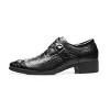 Santimon Men's Leather Buckle Monk Strap Loafers Formal Dress Shoes Black - 2 of 4