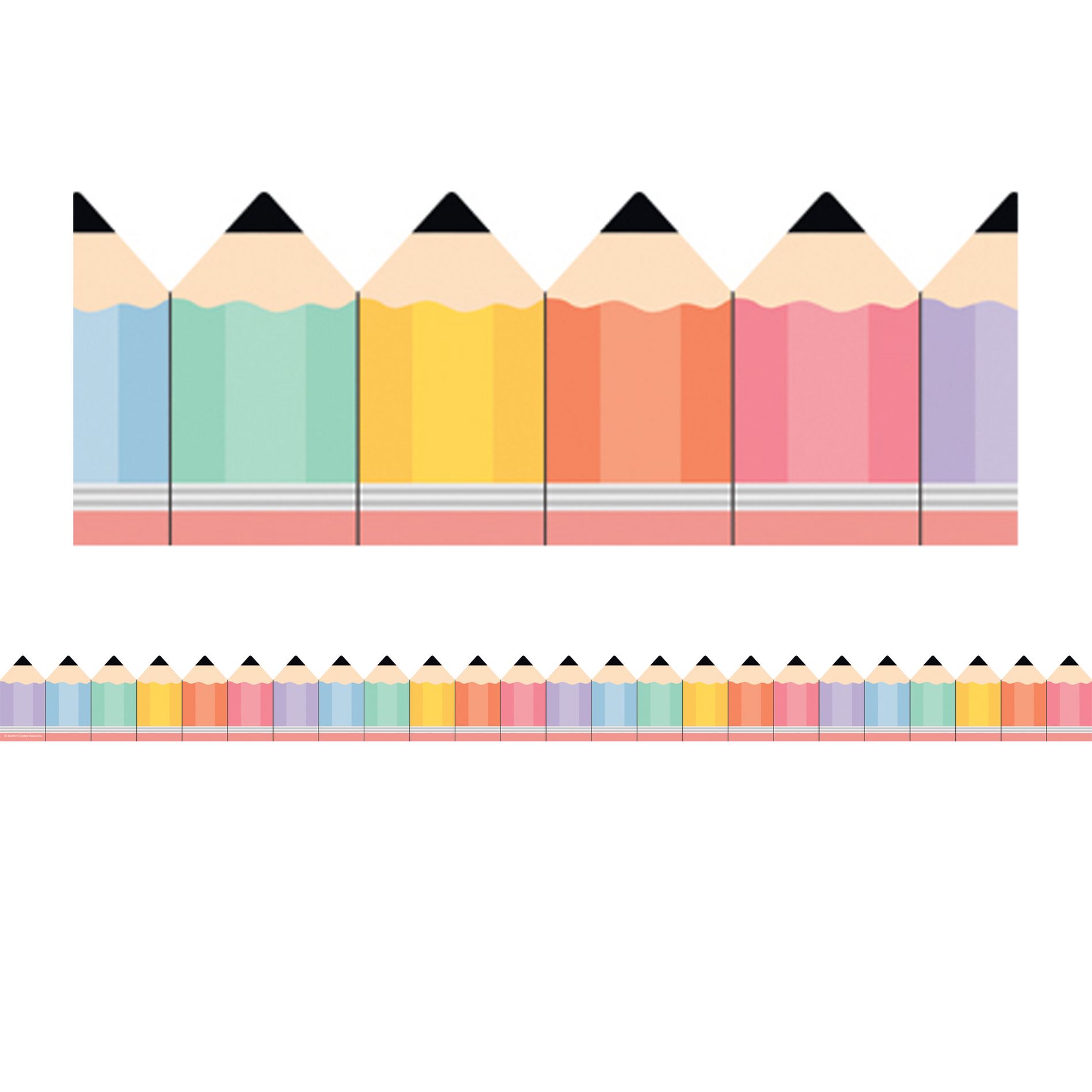 Teacher Created Resources® Cool for School Pencils Die-Cut Rolled Border Trim
