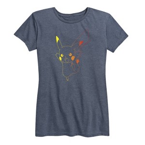 Women's - Pokémon - Colorful Pikachu Outline Short Sleeve Graphic T-Shirt - 1 of 4