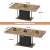 Zevemomo 63"-78.7" Expandable Farmhouse Table, 6-10 Seater Rectangular Thick Top with Metal Track & Central Base, Brown for Living Room & Office - 4 of 4