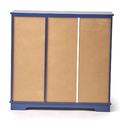 Navy Blue Beadboard Buffet Cabinet with Storage Shelves