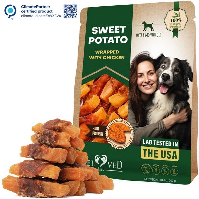 Beloved Pets Dog Treats Sweet Potato Wrapped with Chicken, Grain Free Chews 10.6 Oz - 1 Pack