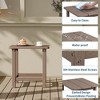 HDPE Outdoor Square Small Coffee Table - Weather Resistant, Durable, Lightweight, Modern Design, Compact Size - 3 of 4