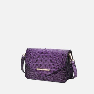 MKF Collection Vanta Women's Crossbody Croc-Embossed Saddle Handbag by Mia K - 1 of 4