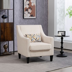 CENGHU Modern Corduroy Accent Chair, Upholstered Living Room Chair, Armchair with Scooped Arms for Bedroom, Apartment, Studio, Office - 1 of 4