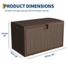130 Gallon Outdoor Storage Box, Waterproof Resin Deck Box with Lockable Lid, Ideal for Garden Tools, Pool Supplies, and Package Delivery - 2 of 4