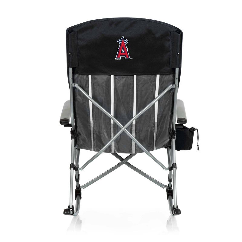 MLB Los Angeles Angels Outdoor Rocking Camp Chair - Black, 3 of 7