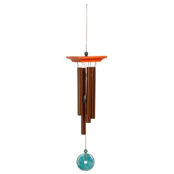 Woodstock Wind Chimes Signature Collection, Woodstock Turquoise Chime, Small 21'' Bronze Wind Chime WTBR