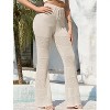 Wikineon Womens Beach Cover Up Pants Boho Crochet Knit High Waist Drawstring Sheer Hollow Swim Pant Swimwear - 2 of 4