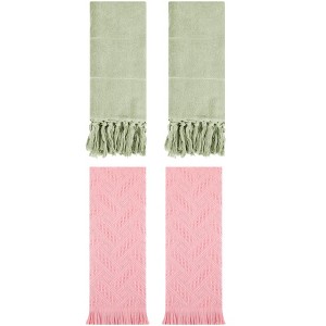 REGALWOVEN 4 Packs Cotton Soft Absorbent Boho Turkish Decorative Hand Towels - 1 of 4
