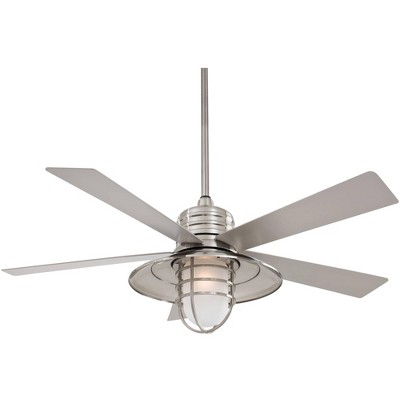 54" Minka Aire Rainman Brushed Nickel Cage Wet LED Ceiling Fan