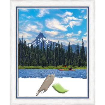 11"x14" Opening Size Morgan Wood Picture Frame Art White/Blue - Amanti Art