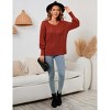 Womens 's Off Shoulder Sweater Long Sleeve Crewneck Sweaters Loose Pullover Knit Jumper Tops - 4 of 4