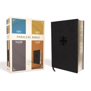 Niv, Kjv, Nasb, Amplified, Parallel Bible, Leathersoft, Black - by  Zondervan (Leather Bound) - 1 of 1