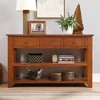 XIYUYEU Modern Solid Pine Wood Console Table,3 Drawers & 2 Tiers Shelves,Foyer Tables for Entryway,Living Room - 2 of 4