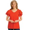 Collections Etc Double Flutter Sleeve Top - 4 of 4