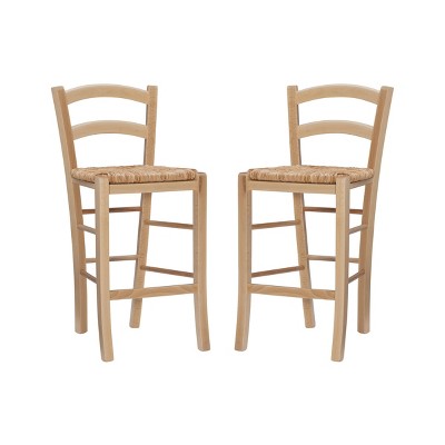 Set of 2 Emilo Counter Height Barstools Natural - Linon